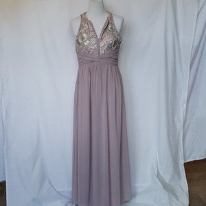 Little Mistress Mauve Floor length Dress Size 10
